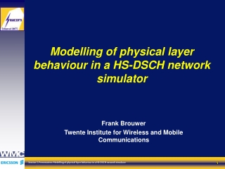 Modelling of physical layer behaviour in a HS-DSCH network simulator