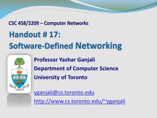 Handout # 17: Software-Defined Networking