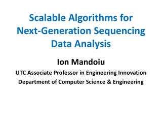Scalable Algorithms for Next-Generation Sequencing Data Analysis