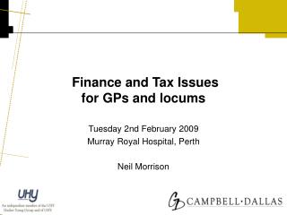 Finance and Tax Issues for GPs and locums