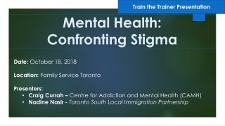 Mental Health: Confronting Stigma