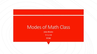 Modes of Math Class