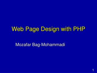 Web Page Design with PHP