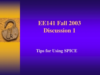 EE141 Fall 2003 Discussion 1