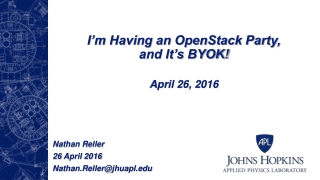 I’m Having an OpenStack Party, and It’s BYOK!