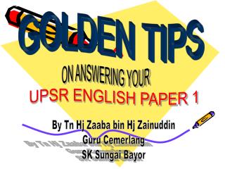 Tips for Paper 1
