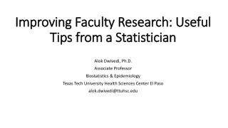 Improving Faculty Research: Useful Tips from a Statistician