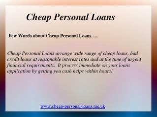Cheap Personal Loans