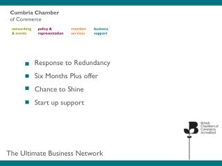 Response to Redundancy Six Months Plus offer Chance to Shine Start up support