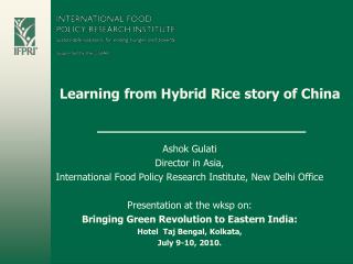 Learning from Hybrid Rice story of China