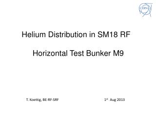 Helium D istribution in SM18 RF H orizontal Test Bunker M9