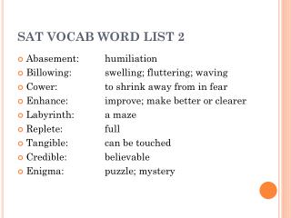 SAT VOCAB WORD LIST 2