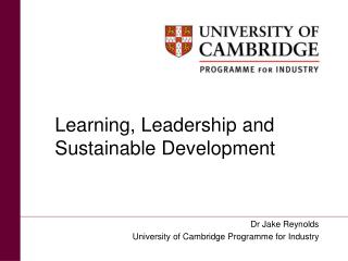 Learning, Leadership and Sustainable Development