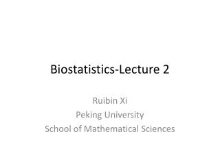 Biostatistics-Lecture 2