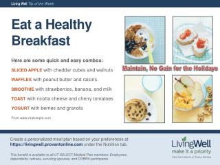 Eat a Healthy Breakfast