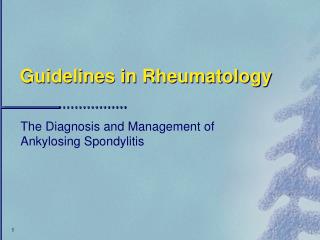 Guidelines in Rheumatology