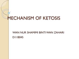 MECHANISM OF KETOSIS