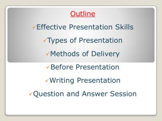 presentation skills delivery methods