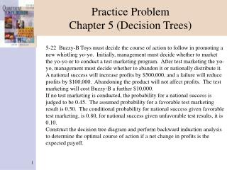 Practice Problem Chapter 5 (Decision Trees)