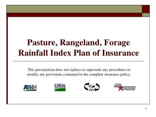 Pasture, Rangeland, Forage Rainfall Index Plan of Insurance