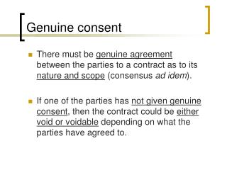 Genuine consent