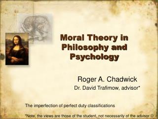 Moral Theory in Philosophy and Psychology