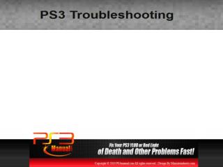PS3 Troubleshooting