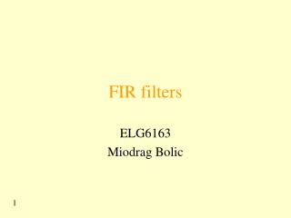 FIR filters