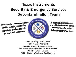 Texas Instruments Security & Emergency Services Decontamination Team