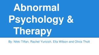 Abnormal Psychology & Therapy