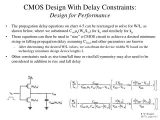 CMOS Design With Delay Constraints: Design for Performance