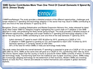 SMB Sector Contributes More Than One Third Of Overall Domest