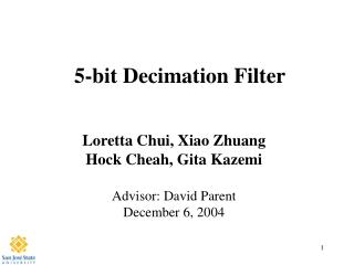 5-bit Decimation Filter