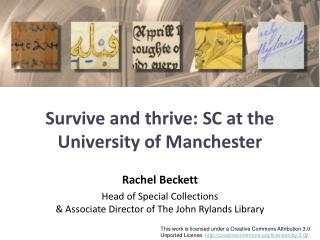Survive and thrive: SC at the University of Manchester