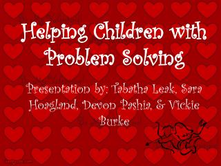 Helping Children with Problem Solving