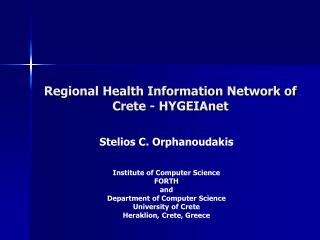 Regional Health Information Network of Crete - HYGEIAnet