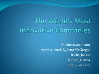 The World’s Most Innovative Companies