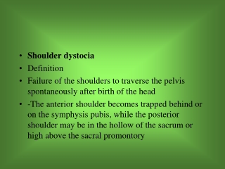 Shoulder dystocia Definition