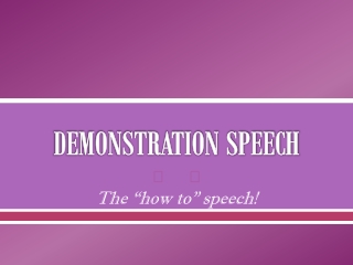 DEMONSTRATION SPEECH