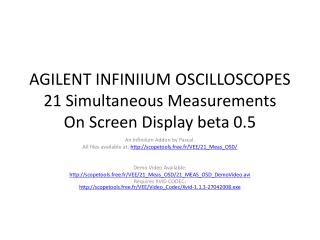 AGILENT INFINIIUM OSCILLOSCOPES 21 Simultaneous Measurements On Screen Display beta 0.5
