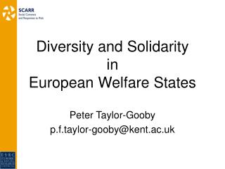 Diversity and Solidarity in European Welfare States