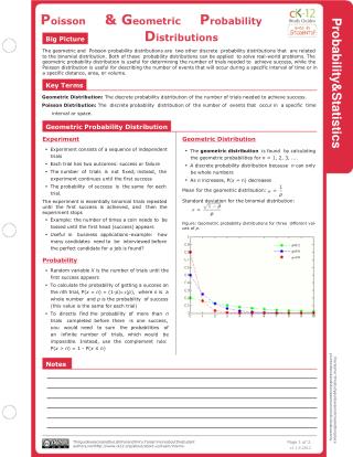 CK-12 FlexBook- Poisson & Geometric Probability Distribution