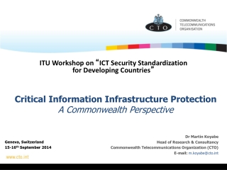 Critical Information Infrastructure Protection A Commonwealth Perspective