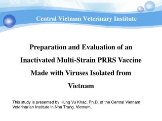 Central Vietnam V eterinary Institute