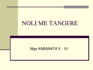 Noli Me Tangere Chapt. 5-10