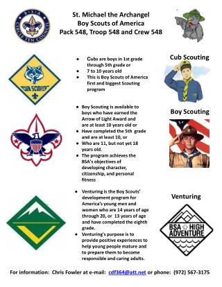 PPT - St. Michael the Archangel Boy Scouts of America Pack 548, Troop ...