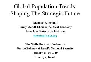 Global Population Trends: Shaping The Strategic Future