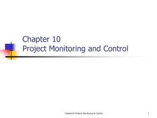 Chapter 10 Project Monitoring and Control