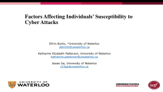 Factors Affecting Individuals’ Susceptibility to Cyber Attacks
