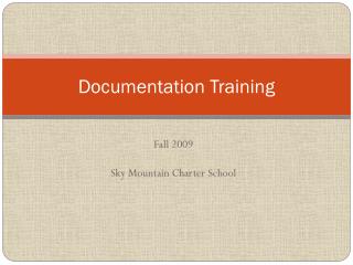 Documentation Training